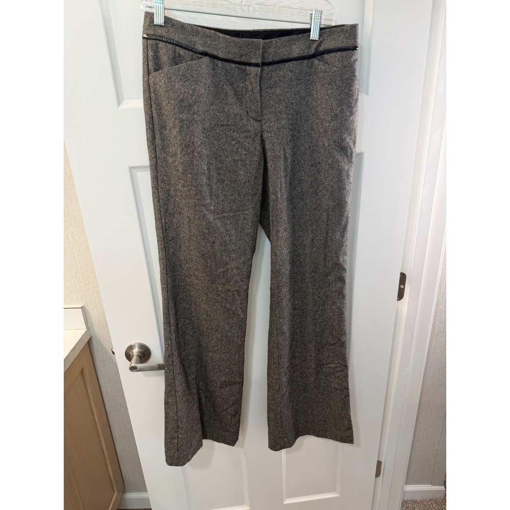 Express Design Studio Editor Gray Herringbone Wide Leg Dress Pants Size 6
